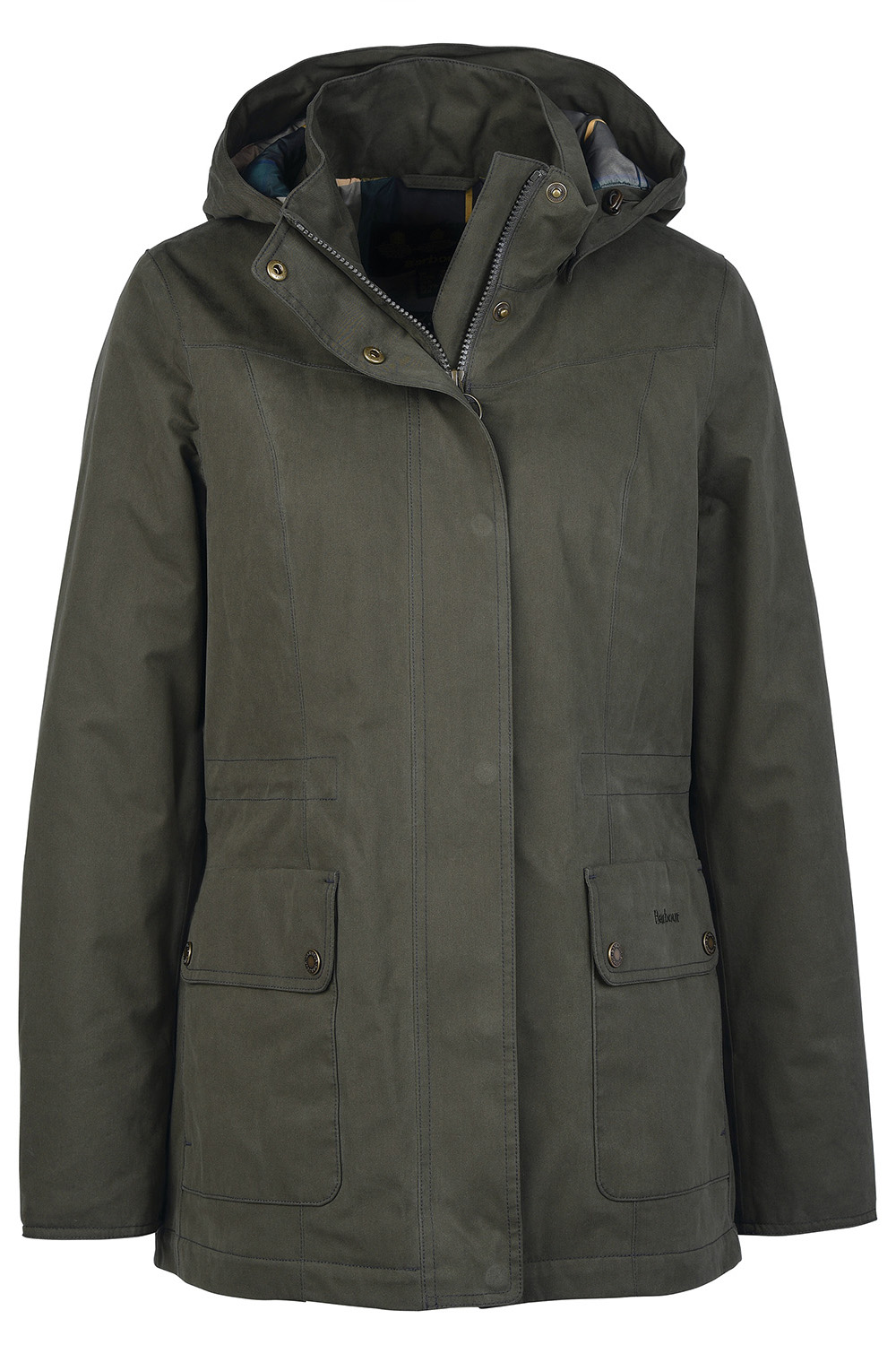 Chaqueta de Barbour Color Verde Con Capucha Para Mujer